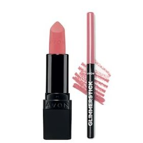 Avon Ultra Mat Pink Passion Ruj + Glimmerstick Pink Cashmere Dudak Kalemi
