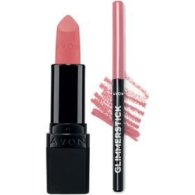 Avon Ultra Mat Pink Passion Ruj + Glimmerstick Pink Cashmere Dudak Kalemi