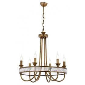Avonni 603786E E14 Metal Kristal 60 cm Eskitme Kaplama Klasik Avize