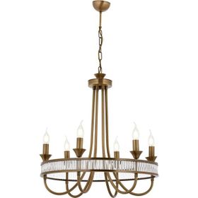 Avonni 603786E E14 Metal Kristal 60 cm Eskitme Kaplama Klasik Avize