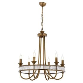Avonni 603786E E14 Metal Kristal 60 cm Eskitme Kaplama Klasik Avize