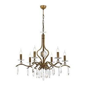 Avonni 603946E E14 Metal Kristal Siyah 80 cm Eskitme Kaplama Klasik Avize