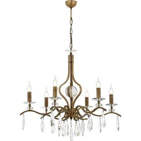 Avonni 603946E E14 Metal Kristal Siyah 80 cm Eskitme Kaplama Klasik Avize