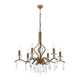 Avonni 603946E E14 Metal Kristal Siyah 80 cm Eskitme Kaplama Klasik Avize