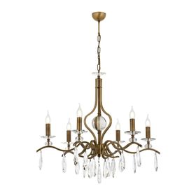 Avonni 603946E E14 Metal Kristal Siyah 80 cm Eskitme Kaplama Klasik Avize
