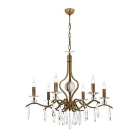 Avonni 603946E E14 Metal Kristal Siyah 80 cm Eskitme Kaplama Klasik Avize