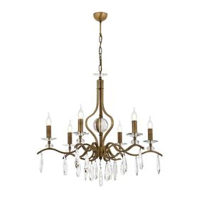 Avonni 603946E E14 Metal Kristal Siyah 80 cm Eskitme Kaplama Klasik Avize