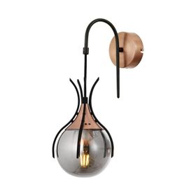 Avonni AP-60161-1BSY Siyah Kaplama E27 Metal Cam 13x18 cm Aplik