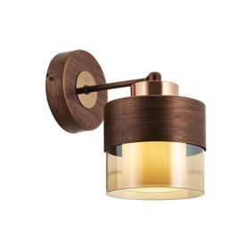 Avonni AP-60193-1CPR Bakır Patina Boyalı E27 Metal Cam 14x19 cm Aplik