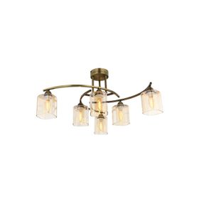 Avonni AV-1373-6E E14 Metal Cam 60 cm Eskitme Kaplama Modern Avize