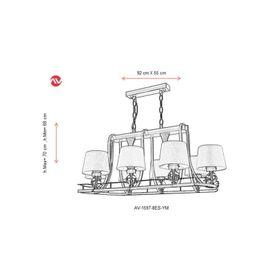 Avonni AV-1597-8ES-YM Eskitme Kaplama Modern Avize