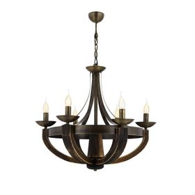 Avonni AV-1644-6E Eskitme Kaplama Modern Avize Metal Ahşap