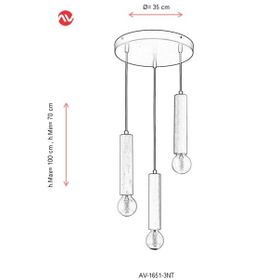 Avonni AV-1651-3NT Nikel Avize