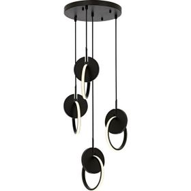 Avonni AV-1874-4T-BSY Siyah Boya Modern Metal Ahşap Avize