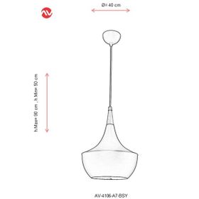 Avonni AV-4106-A7-BSY Siyah Modern Avize