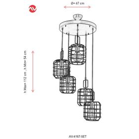 Avonni AV-4167-5ET Eskitme Kaplama Modern Avize