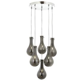 Avonni AV-60092-6KT Krom Kaplama Modern Avize, E14, Metal, Cam, 50CM
