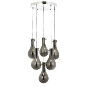 Avonni AV-60092-6KT Krom Kaplama Modern Avize, E14, Metal, Cam, 50CM