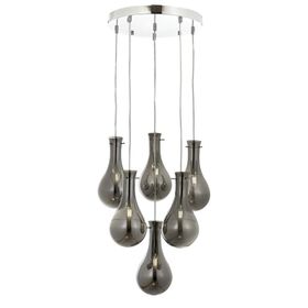 Avonni AV-60092-6KT Krom Kaplama Modern Avize, E14, Metal, Cam, 50CM