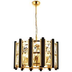 Avonni AV-60099-S50 Sarı/Siyah Kaplama Modern E14 Metal Cam 50cm Avize