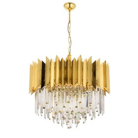 Avonni AV-60101-S55 Sarı Kaplama Modern E27 Metal Cam Kristal 55cm Avize