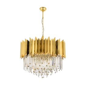 Avonni AV-60101-S55 Sarı Kaplama Modern E27 Metal Cam Kristal 55cm Avize