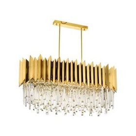 Avonni AV-60101-S85X40 Sarı Kaplama Modern E27 Metal Cam Kristal 85x40 cm Avize