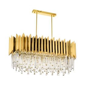 Avonni AV-60101-S85X40 Sarı Kaplama Modern E27 Metal Cam Kristal 85x40 cm Avize
