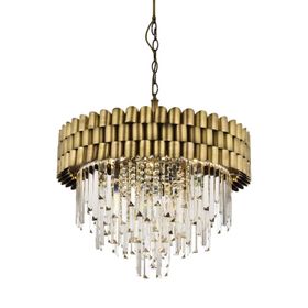 Avonni AV-60122-E60 Eskitme Kaplama Metal Kristal Cam cm Avize