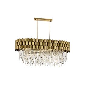 Avonni AV-60122-ELLIPSE Eskitme Kaplama Metal Kristal Cam 80x40cm Avize