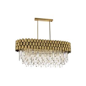 Avonni AV-60122-ELLIPSE Eskitme Kaplama Metal Kristal Cam 80x40cm Avize