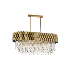 Avonni AV-60122-ELLIPSE Eskitme Kaplama Metal Kristal Cam 80x40cm Avize