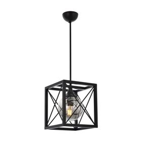 Avonni AV-60127-1BSY Siyah Boyalı Metal Cam 22cm Avize