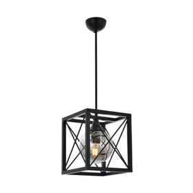 Avonni AV-60127-1BSY Siyah Boyalı Metal Cam 22cm Avize