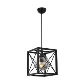 Avonni AV-60127-1BSY Siyah Boyalı Metal Cam 22cm Avize