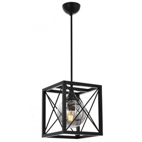 Avonni AV-60127-1BSY Siyah Boyalı Modern E27 Metal Cam 25x25 cm Avize