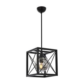Avonni AV-60127-1BSY Siyah Boyalı Modern E27 Metal Cam 25x25 cm Avize