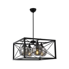 Avonni AV-60127-4BSY Siyah Boyalı Modern E27 Metal Cam 45cm Avize