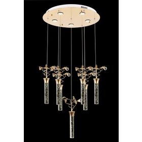 Avonni AV-60148-7ST Sarı Kaplama Modern LED Metal Pleksi 50x50cm Avize
