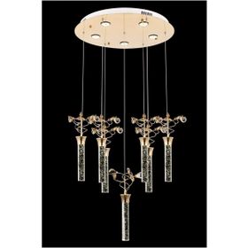 Avonni AV-60148-7ST Sarı Kaplama Modern LED Metal Pleksi 50x50cm Avize