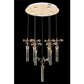 Avonni AV-60148-7ST Sarı Kaplama Modern LED Metal Pleksi 50x50cm Avize