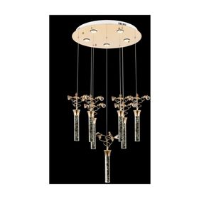 Avonni AV-60148-7ST Sarı Kaplama Modern LED Metal Pleksi 50x50cm Avize