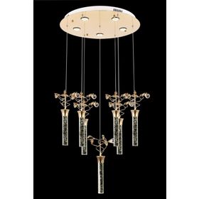 Avonni AV-60148-7ST Sarı Kaplama Modern LED Metal Pleksi 50x50cm Avize