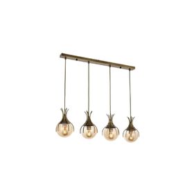 Avonni AV-60161-4EY Eskitme Kaplama Modern E27 Metal Cam 70x13cm Avize