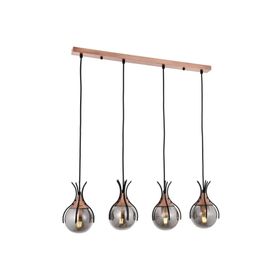 Avonni AV-60161-4Y-BSY Siyah Boyalı Modern Metal Cam cm Avize