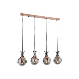 Avonni AV-60161-4Y-BSY Siyah Boyalı Modern Metal Cam cm Avize