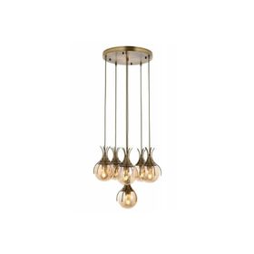Avonni AV-60161-6ET Eskitme Kaplama Modern E27 Metal Cam 50cm Avize