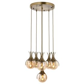 Avonni AV-60161-6ET Eskitme Kaplama Modern E27 Metal Cam 50cm Avize