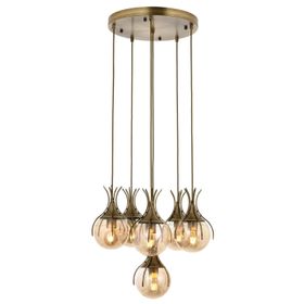 Avonni AV-60161-6ET Eskitme Kaplama Modern E27 Metal Cam 50cm Avize