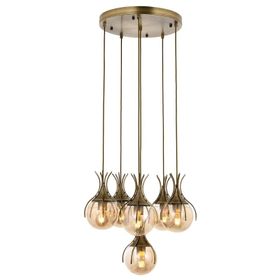 Avonni AV-60161-6ET Eskitme Kaplama Modern E27 Metal Cam 50cm Avize